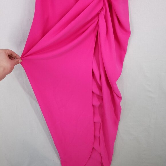 Revolve Amanda Uprichard Jasalina Maxi Dress Size Medium Hot Pink Sexy Party - Picture 16 of 16